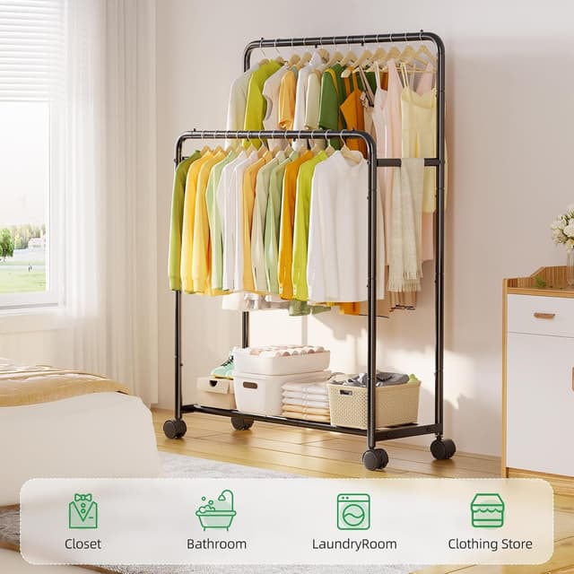 Detalle 2 de Simple Trending Clothes Rack with Wheels