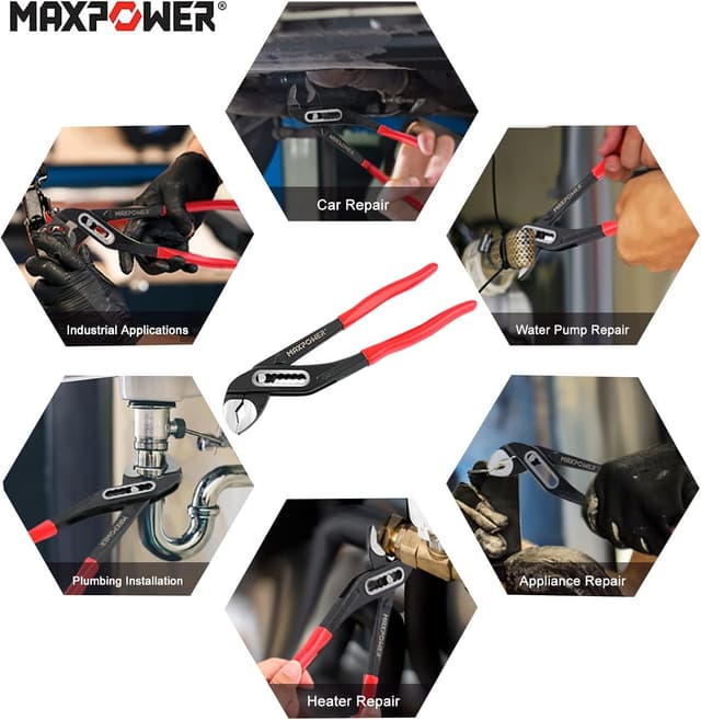 Thumbnail 6 de MAXPOWER 250mm Water Pump Plier (10in) Quick Change Adjustable Multigrip Groove Joint