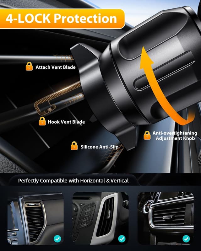 Detalle 1 de FESIYOYE Car Phone Holder 360° suction