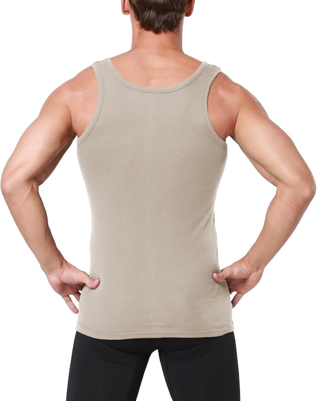 Detalle 2 de Smart Sir Herren Unterhemd im 3/5er Pack – Tank Tops aus Baumwolle, Schwarz/Weiß