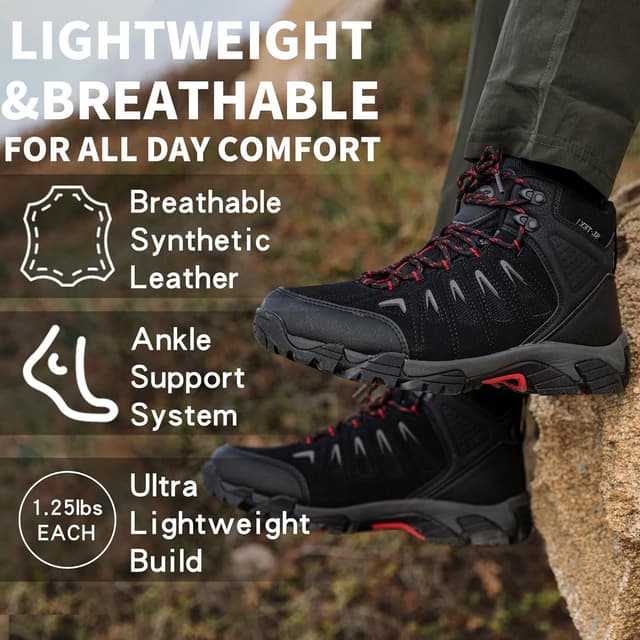 Thumbnail 6 de SHULOOK Men’s Waterproof Hiking Boots (Mid-Top, Non-Slip, Breathable)