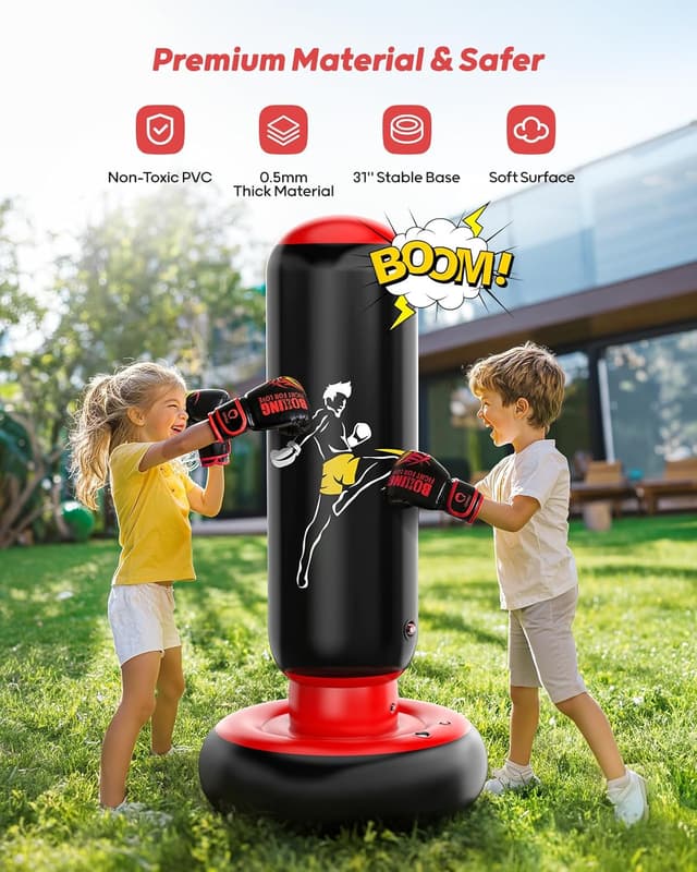 Thumbnail 3 de QPAU Kids 66-inch Inflatable Punch Bag for Training 🥊
