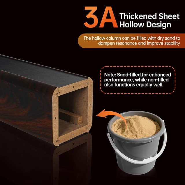 Detalle de OUUTMEE supporti per altoparlanti in legno da 30 cm (12 pollici) – stand HiFi robusti con base riempibile e pastiglie antiscivolo