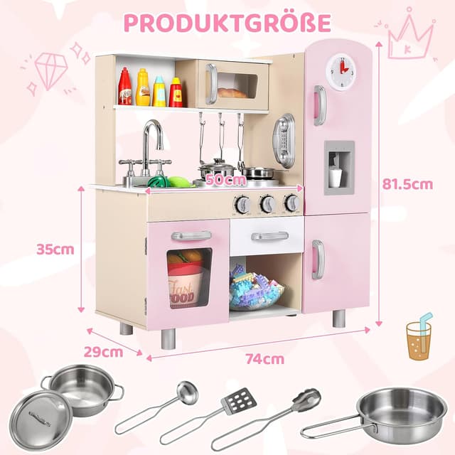 Thumbnail 5 de MAMIZO Cocina Infantil Rosa 81x74x30 cm