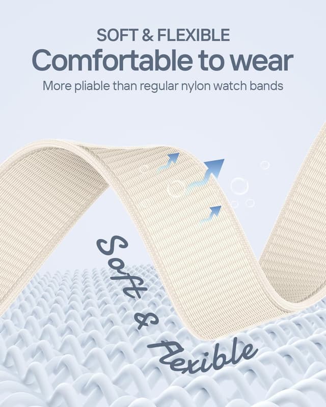 Detalle de Yoohoo 2-Pack Nylon Sport Loop Watch Strap for Apple Watch (38–49mm)