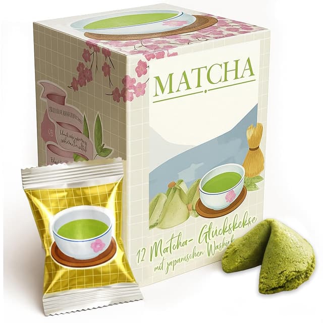 Detalle de Matcha Glückskekse 12er Pack von FOOD crew