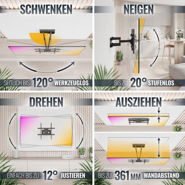 Detalle de RICOO S7244 TV Wandhalterung 40–65 Zoll