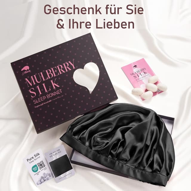 Detalle 2 de LitBear 22 Momme Seidenhaube zum Schlafen