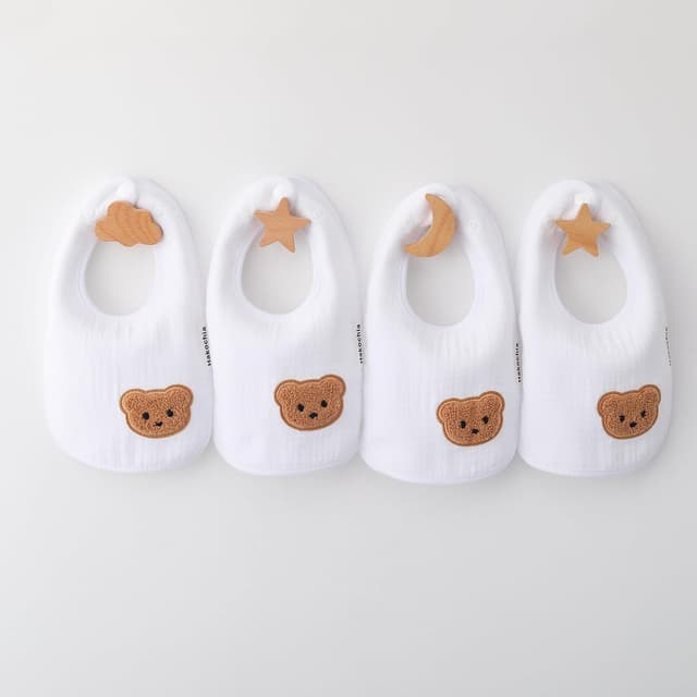 Detalle de Hakochia Muslin baby bibs 10-pack