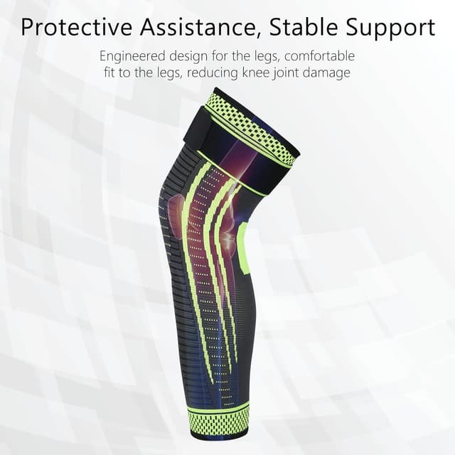 Detalle de Ruilaibao Full Leg Compression Sleeves (2 Pack) with Adjustable Wraps – Green, X-Large