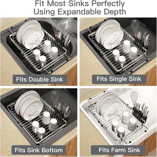 Detalle 2 de Expandable Over Sink Dish Drainer Rack 🍽