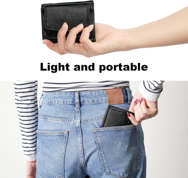 Detalle de Aucuu Portafoglio Donna Piccolo in Pelle con Portamonete e 6 Scomparti Carte