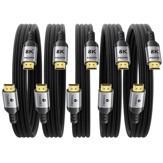 Detalle de THANDBLE 8K@60Hz Long HDMI Cable (15FT) 48Gbps, HDMI 2.1 Gaming Cord for eARC/VRR/4K@120Hz (5-Pack)