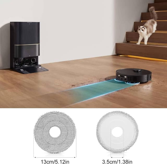 Thumbnail 6 de 10er Pack Wischtücher für Dreame L10s Ultra, L40/L50 Ultra & Mova Ultra Saugroboter – waschbare Mikrofaser Wischpads