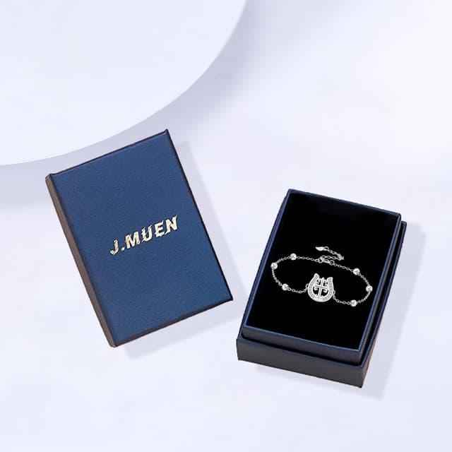 Thumbnail 6 de J.MUEN Damen-Armband aus 925 Sterling Silber mit Tier-Motiv (Hufeisen & Kreuz) – mit Geschenkbox