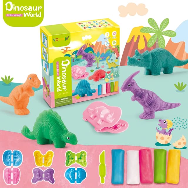 Detalle de VConejo Color Dough Toys Dough Accessories Set (Dinosaurs World) for Ages 2–4–8