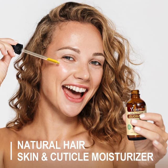 Detalle de Yoken 4oz Jojoba Oil (EWG Verified) — 100% Pure Cold-Pressed Jojoba Oil for Face, Hair, Nails & Skin