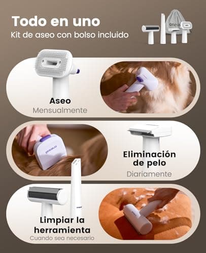 Detalle de oneisall Aspira peli Cane & Gatto doméstico con cepillo 4 en 1 y 12000Pa