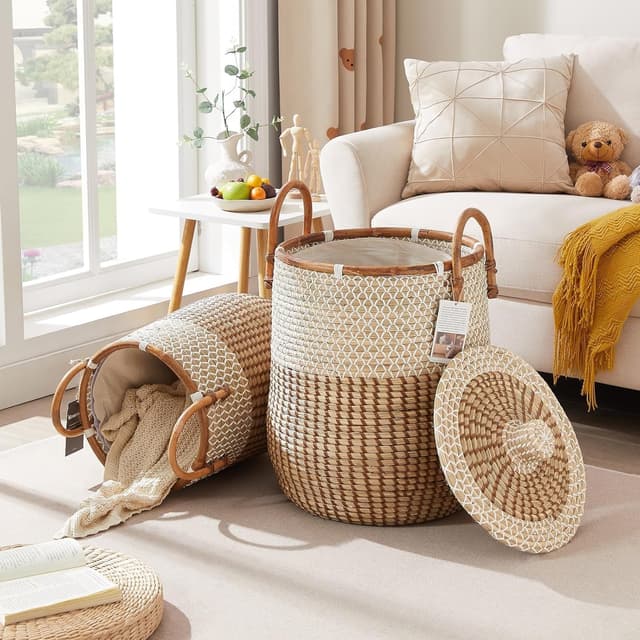 Detalle 2 de Seegras-Aufbewahrungskorb 2er Set 86 l