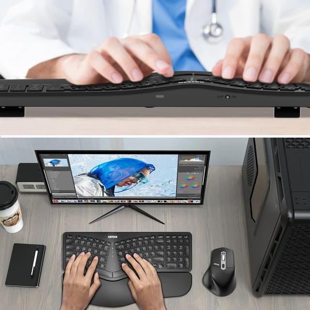 Thumbnail 6 de Arteck Split Ergonomic Keyboard 2.4G wireless ⌨