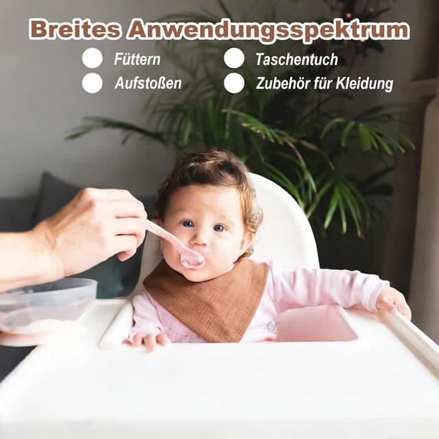 Detalle 2 de Faburo Lätzchen Baby 8er Set Musselin