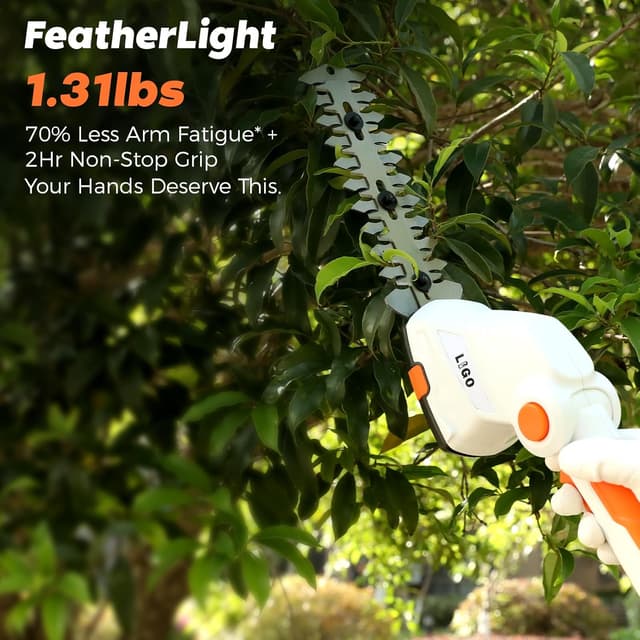 Detalle de LIGO Cordless Grass Shear and Shrub Trimmer 2-in-1 (7.2V) – lightweight cordless lawn edger and hedge clipper