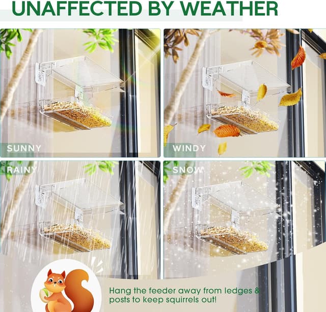 Thumbnail 5 de SUNALLY Window Bird Feeder, 100% Clear