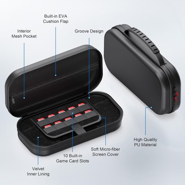 Thumbnail 6 de Switch 2 Tasche 10 Fächer Schwarz