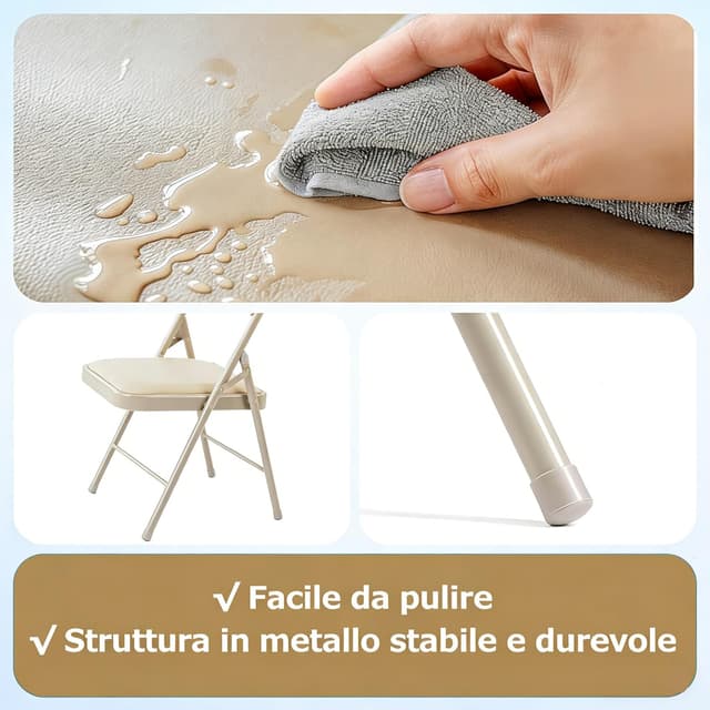 Detalle 2 de Asdsed Set di 6 sedie pieghevoli 160 kg