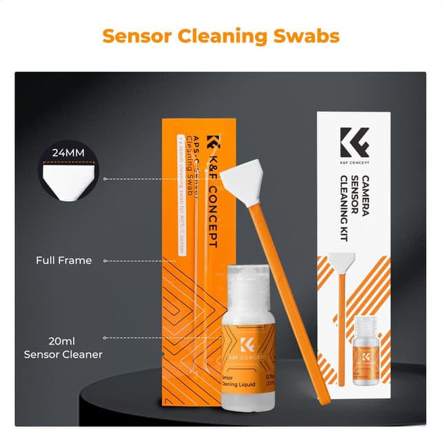 Detalle 2 de K&F CONCEPT 16mm APS-C Sensor Cleaning Swab kit (6 swabs + 20ml cleaner)