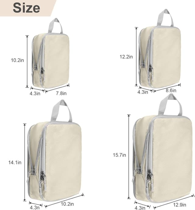 Thumbnail 2 de Compression Packing Cubes Set of 4 Beige