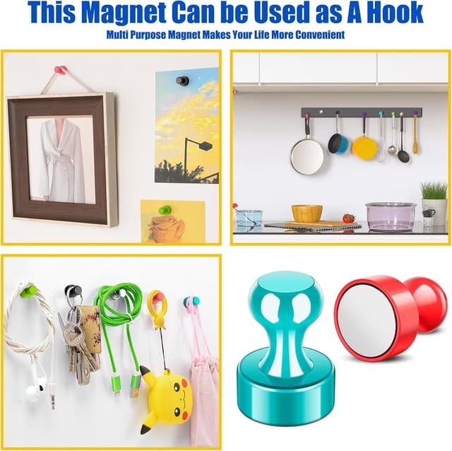 Detalle de FINDMAG 8 Colour Fridge Magnets & Magnetic Push Pins