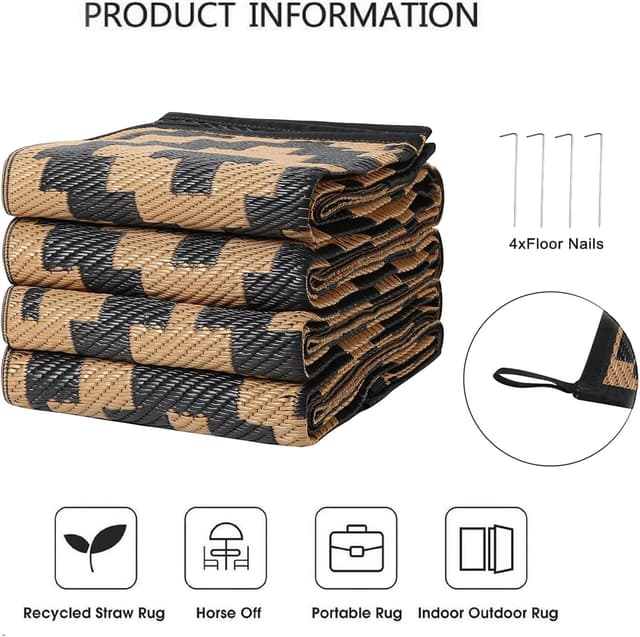 Detalle de Enipate Outdoor Rug for Patios, 4x6ft