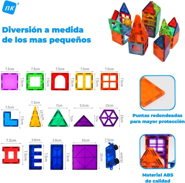 Thumbnail 2 de NK Bloques Magnéticos 3D para Niños - 100 Piezas 🧩
