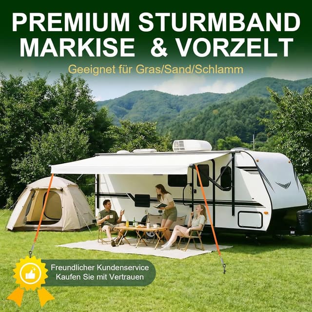 Thumbnail 6 de SCHINTILLO Verbessert Sturmband & Spiralförmige Bodenanker für Markise/Vorzelt (37 cm, 120 km/h)