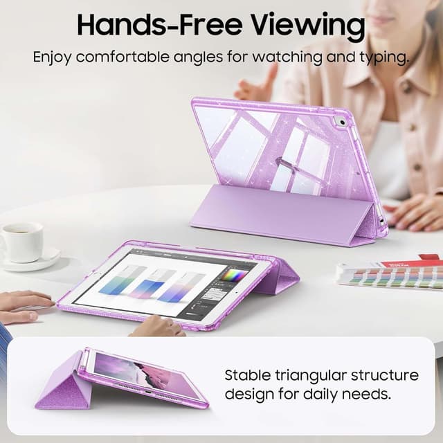 Detalle 2 de FINTIE Glitter Case for iPad 10.2-inch with Pencil Holder