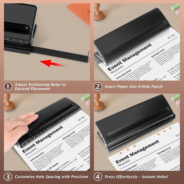 Detalle 2 de WITHYU 6-hole paper punch for A5 A6 A7