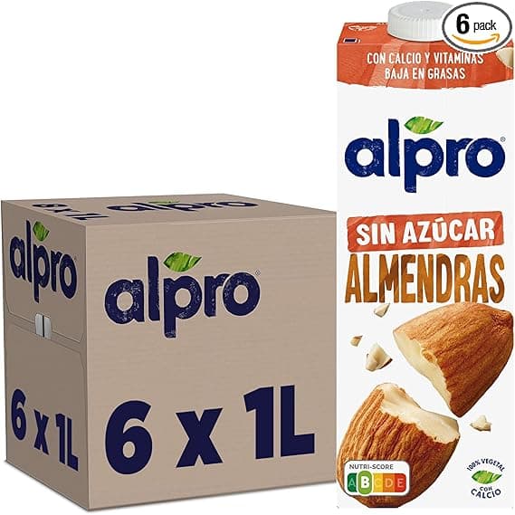 Imagen de Alpro Bebida de Almendras sin Azúcar Pack 6L 🥛 en OfertitasTOP