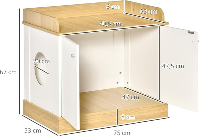 Thumbnail 6 de PawHut Casa para Gatos 2 en 1 Mueble Arenero