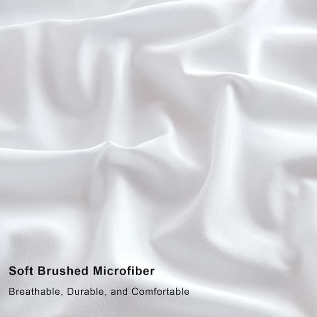 Detalle de Soifox Super King White Microfibre Duvet Cover Set (220 x 260 cm) with 2 Pillowcases