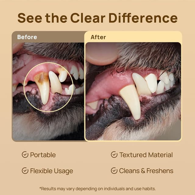 Detalle 2 de HICC PET Dental Finger Wipes for Dogs & Cats – Toothbrush-free plaque & tartar remover wipes with coconut oil