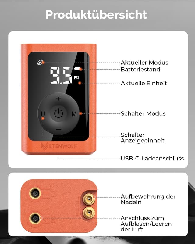 Thumbnail 6 de ETENWOLF Ballpumpe 0,14–1,17 Bar