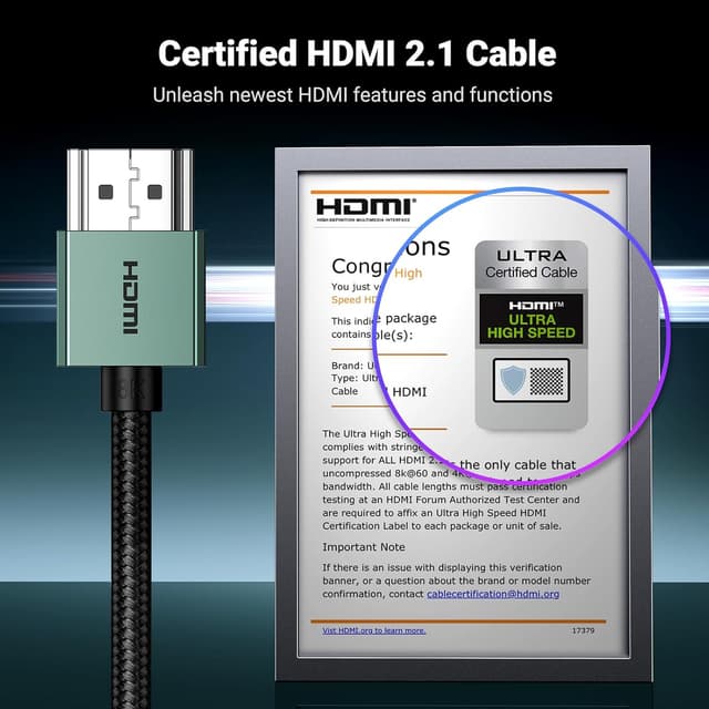 Detalle 2 de UGREEN HDMI 2.1 Cable Certified 2M