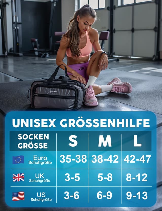 Detalle 2 de Juclise Bambus-Kompressions-Laufsocken (15–20 mmHg) mit Coolmax & Blasenschutz – 3er-Pack