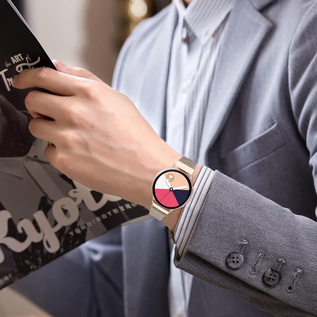 Detalle 2 de LYYLTX Edelstahl Mesh Uhrenarmband mit Magnetverschluss – Ersatzband für Smartwatch & klassische Uhren