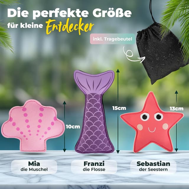 Detalle 2 de KIDVERSE Tauchtiere für Kinder (Ocean Magic Pink) – Neopren-Tauchspielzeug fürs Pool-Tauchen