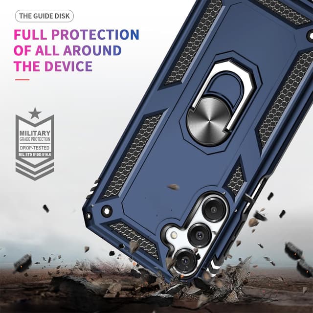 Detalle 2 de LeYi Samsung Galaxy A16 4G/5G Case with Ring Holder & Dual Protection (Blue)