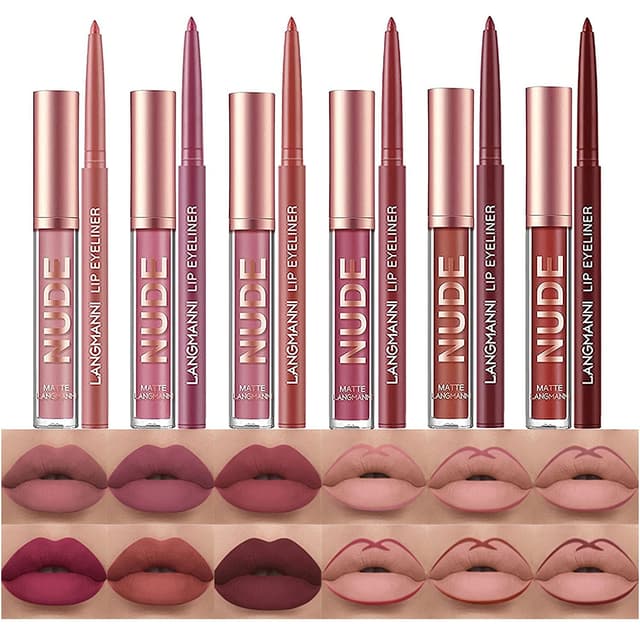 Detalle de BestLand 12Pcs matte liquid lip set