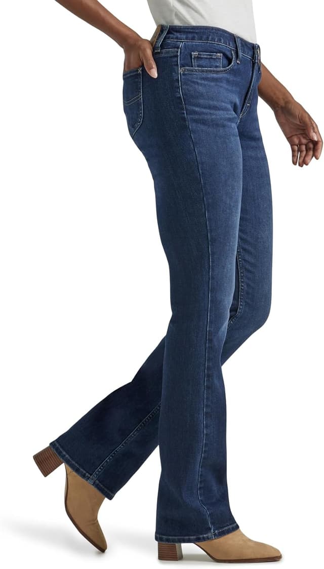 Detalle 2 de Jean bootcut taille mi-haute Lee Legendary Mid Rise, Rivers Edge, taille 42 femme