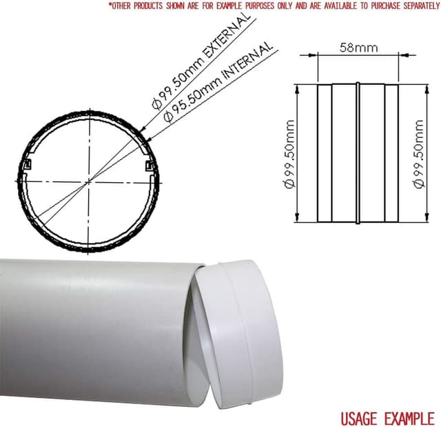 Detalle de 100mm (4 inch) Kair duct connector with backdraught shutter and non-return damper flap